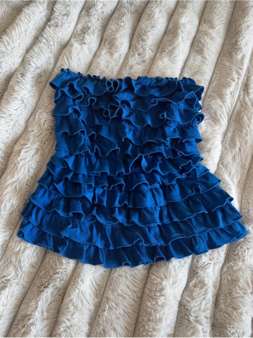 Hollister Royal Blue Ruffle Tube Top
